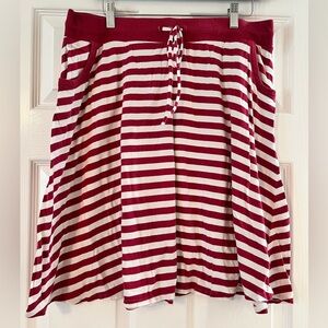 Sonoma Fuchsia and White Striped 21.5” long Skirt. Size: L